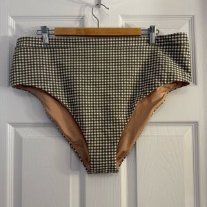 NWT Madewell High-Rise Bikini Bottom in Seersucker